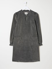 FatFace Fran Charcoal Grey Cord Tunic Dress - Image 7 of 7