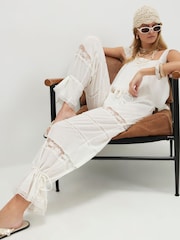 River Island Cream Molly Smith Sleeveless Lace Jumpsuit - Image 3 of 4
