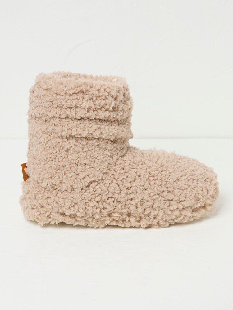 FatFace Natural Cove Cloud Faux Fur Slippers - Image 1 of 2