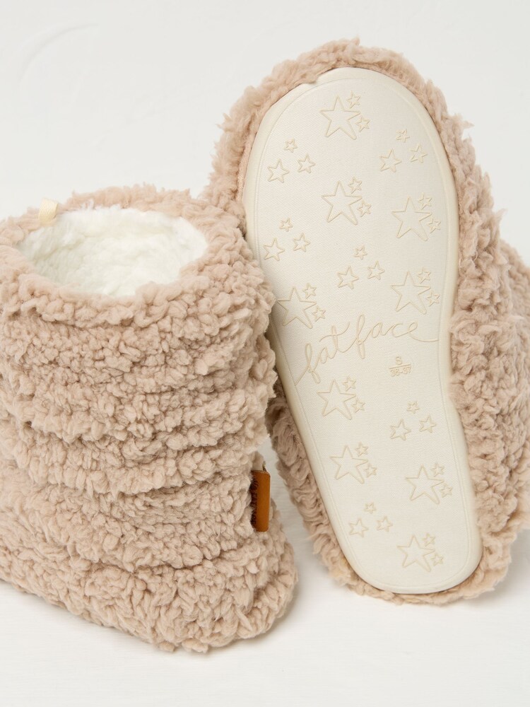 FatFace Natural Cove Cloud Faux Fur Slippers - Image 2 of 2