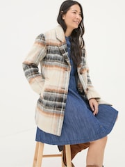 FatFace Brown Marin Wool Blend Coat - Image 4 of 6