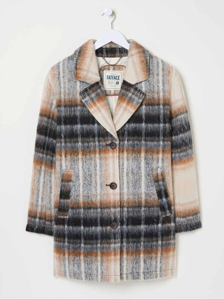 FatFace Brown Marin Wool Blend Coat - Image 6 of 6
