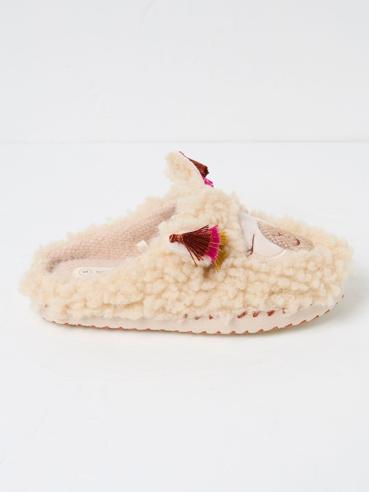 FatFace Lila Ivory Llama Slippers - Image 1 of 2