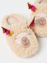FatFace Lila Ivory Llama Slippers - Image 2 of 2