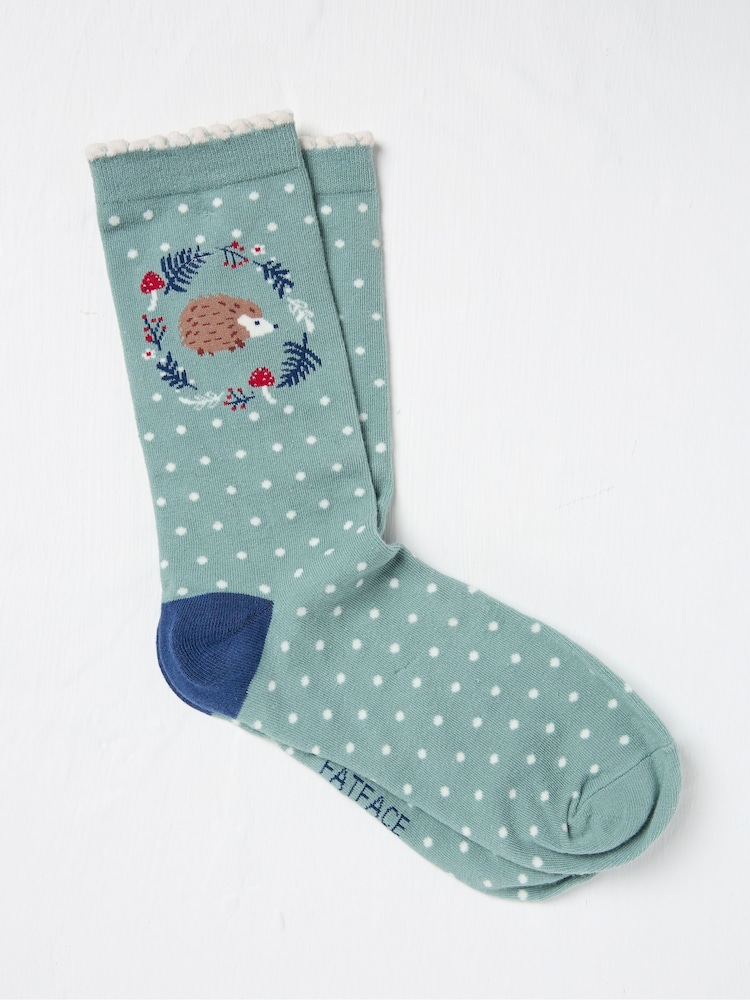 FatFace Multi Hedgehog Socks And Mug Set - Image 2 of 2