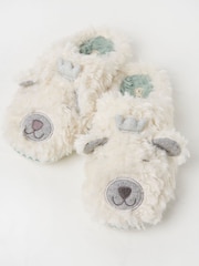 FatFace Poppy White Polar Bear Slippers - Image 1 of 2