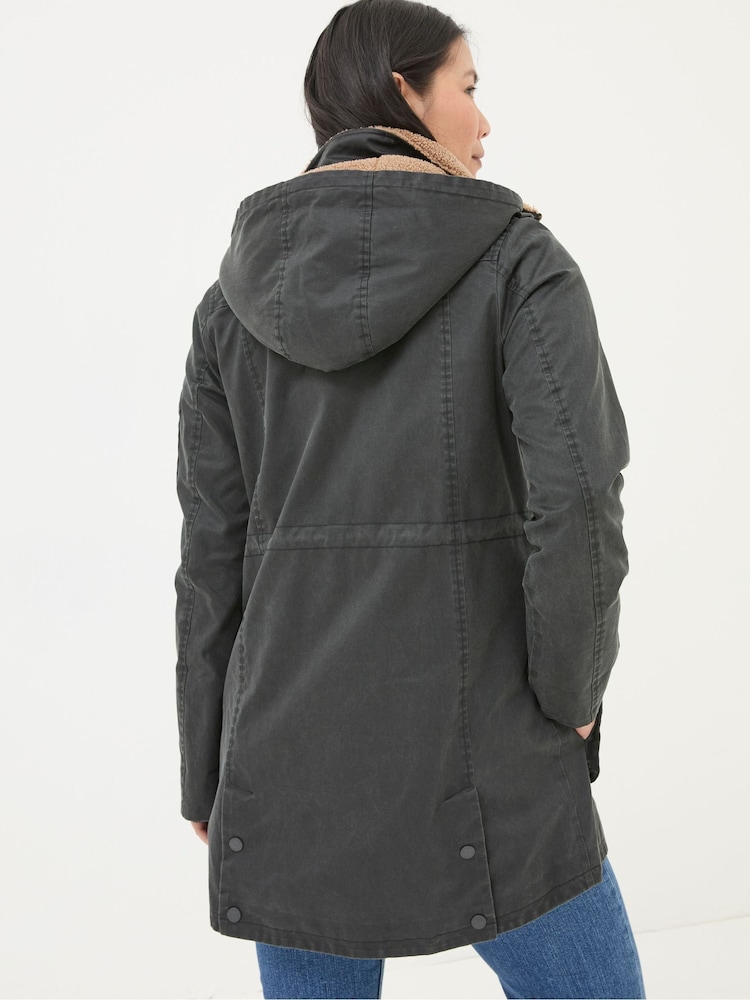 FatFace Cheshire Washed Black Longline Coat - Image 2 of 5