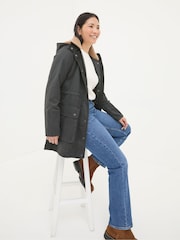 FatFace Cheshire Washed Black Longline Coat - Image 3 of 5