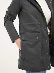 FatFace Cheshire Washed Black Longline Coat - Image 4 of 5