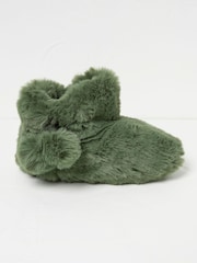 FatFace Farah Khaki Green Faux Fur Boots - Image 1 of 3