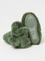 FatFace Farah Khaki Green Faux Fur Boots - Image 2 of 3