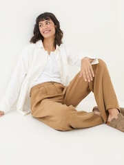 FatFace Dark Natural Ginger Wide Leg Drape Trousers - Image 4 of 6