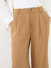 FatFace Dark Natural Ginger Wide Leg Drape Trousers - Image 5 of 6
