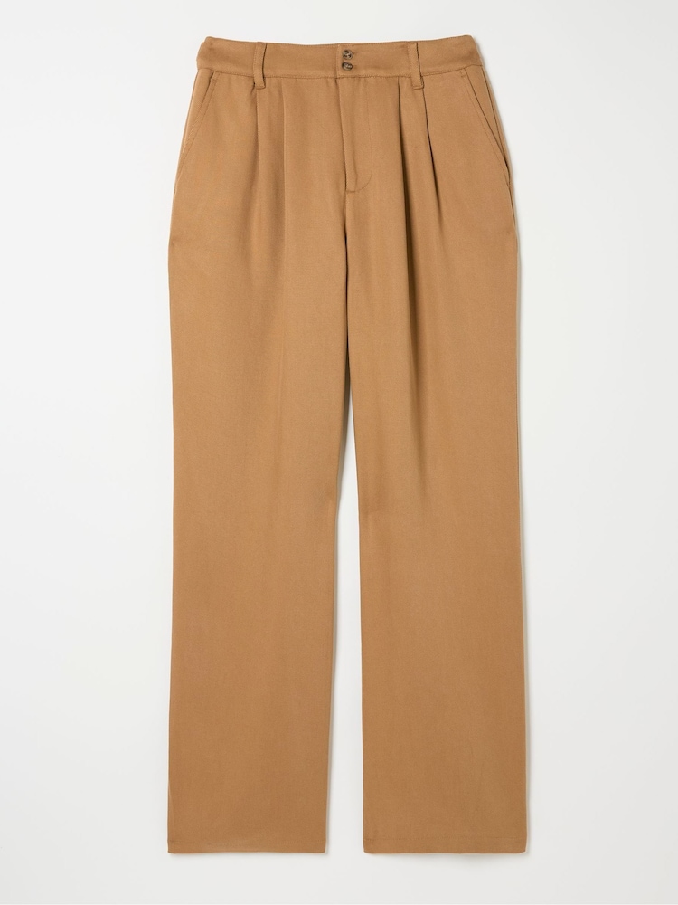 FatFace Dark Natural Ginger Wide Leg Drape Trousers - Image 6 of 6