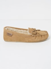 FatFace Cara Tan Brown Cara Suede Moccasins - Image 1 of 2