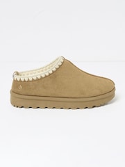 FatFace Lyra Tan Brown Snug Mule Slippers - Image 1 of 2