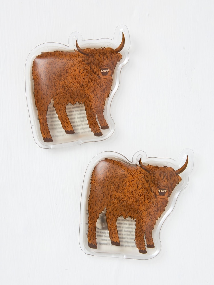 FatFace Multi Colour Highland Cow Hand Warmers - Image 2 of 2 FatFace Multi Colour Highland Cow Hand Warmers - Image 2 of 2