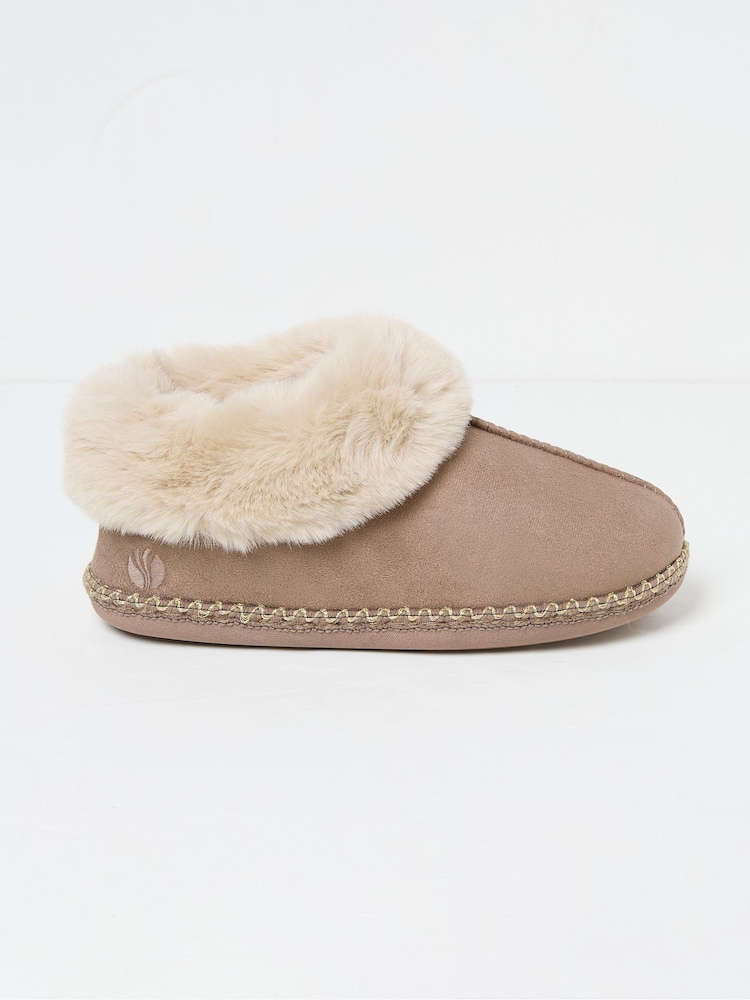 FatFace Maia Dark Natural Boots Slippers - Image 1 of 2