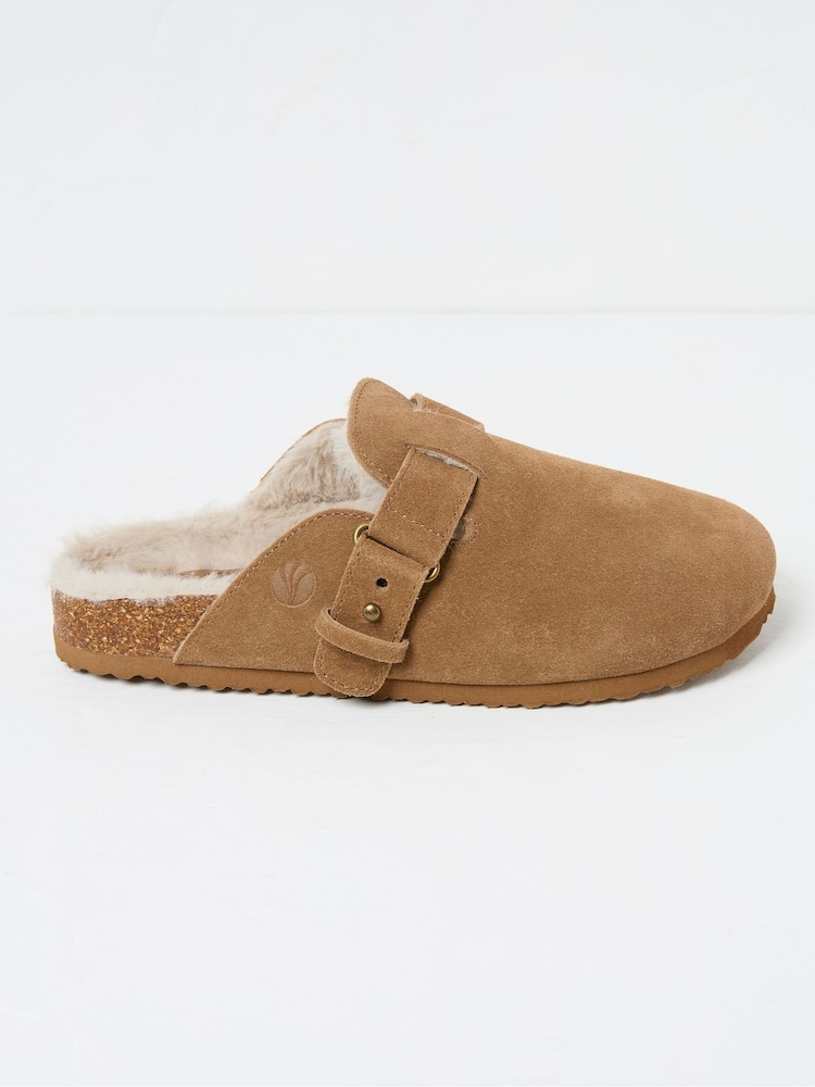 FatFace Elsie Tan Brown House Shoes - Image 1 of 2