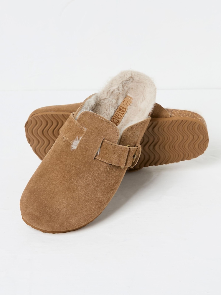 FatFace Elsie Tan Brown House Shoes - Image 2 of 2