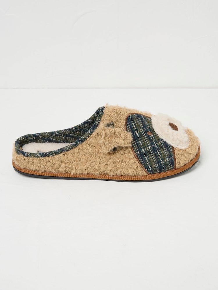 FatFace Tobi Tan Brown Terrier Dog Slippers - Image 2 of 2