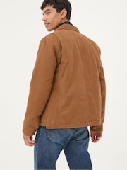 FatFace Brandon Tan Brown Canvas Jacket - Image 2 of 5