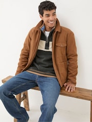 FatFace Brandon Tan Brown Canvas Jacket - Image 3 of 5