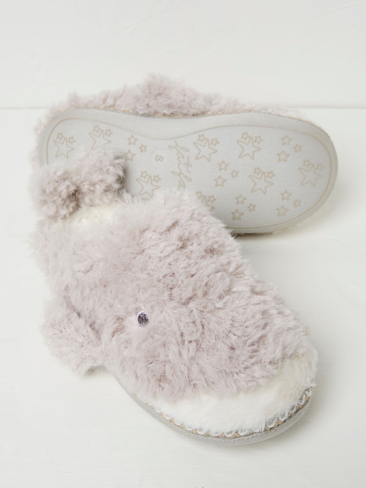 FatFace Wynn Whale Light Grey Slippers - Image 1 of 3 FatFace Wynn Whale Light Grey Slippers - Image 1 of 3