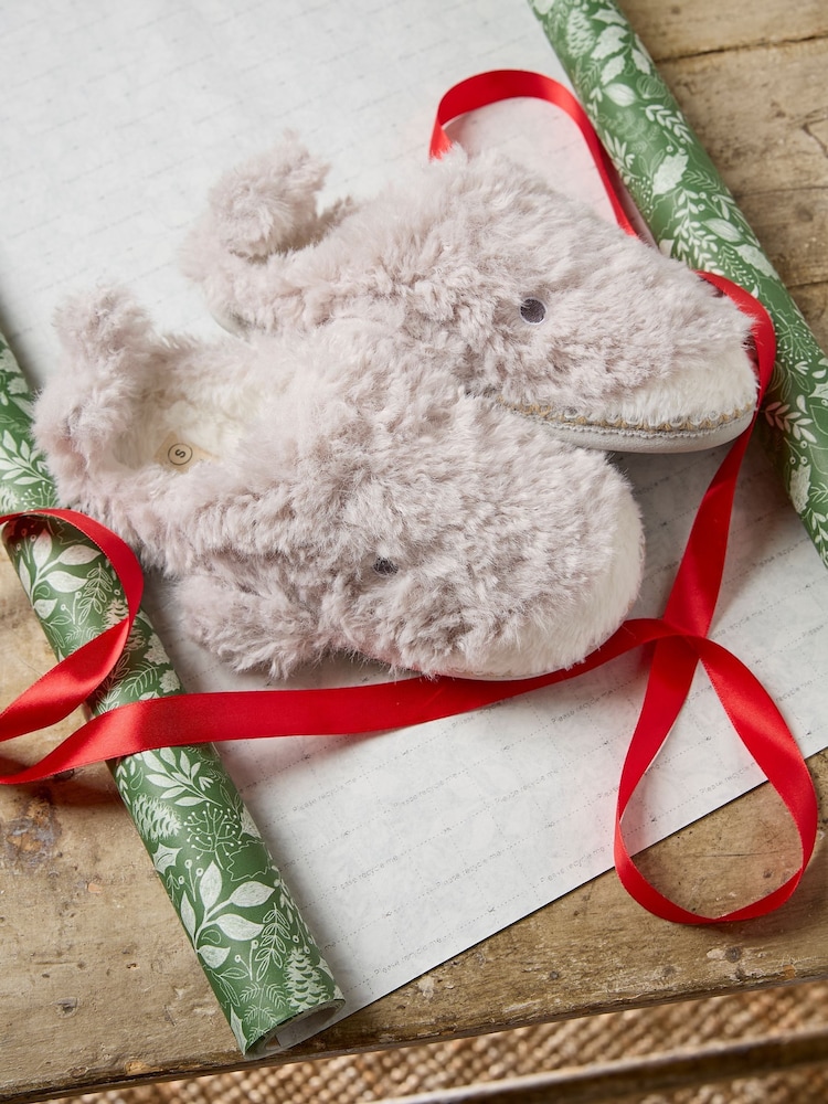FatFace Wynn Whale Light Grey Slippers - Image 3 of 3 FatFace Wynn Whale Light Grey Slippers - Image 3 of 3