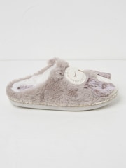 FatFace Ophelia Light Grey Ophelia Owl Slippers - Image 2 of 3