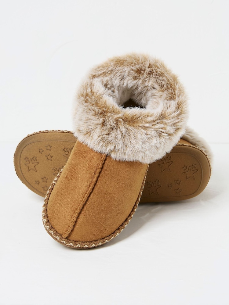 FatFace Maia Tan Brown Boots Slippers - Image 2 of 2