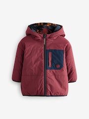 Burgundy Red Reversible Borg Jacket (3mths-7yrs) - Image 1 of 9