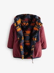 Burgundy Red Reversible Borg Jacket (3mths-7yrs) - Image 3 of 9