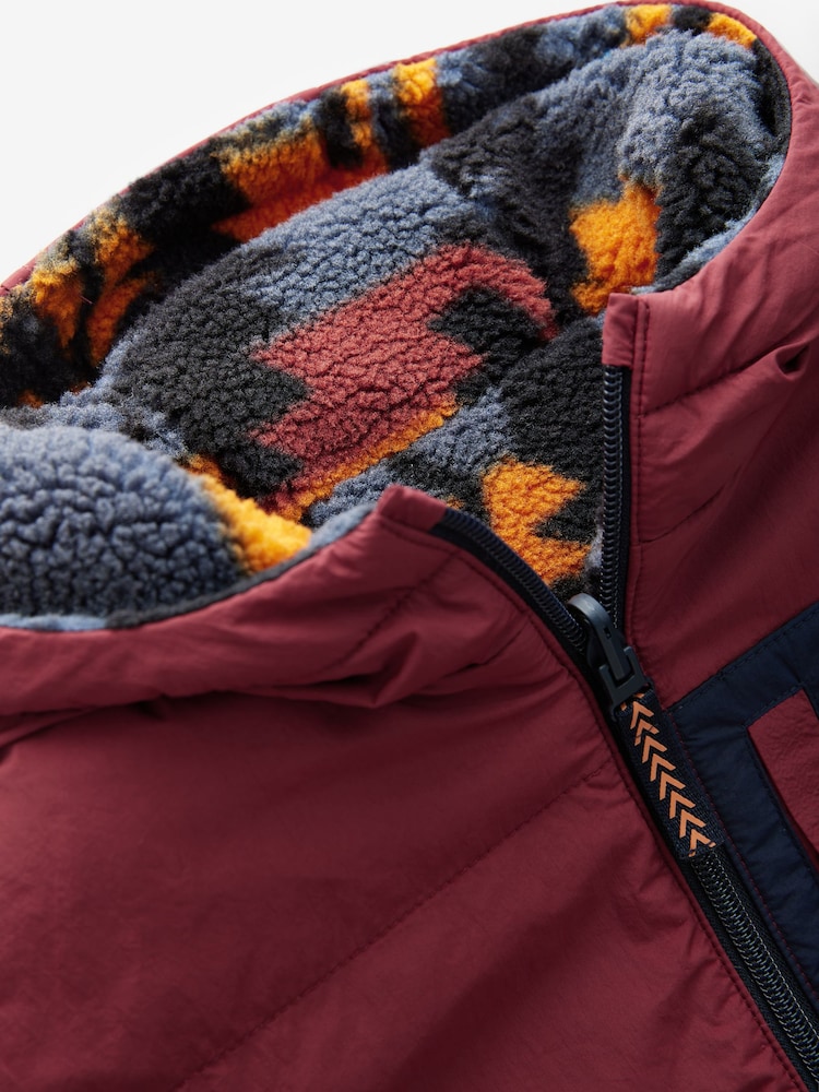 Burgundy Red Reversible Borg Jacket (3mths-7yrs) - Image 7 of 9