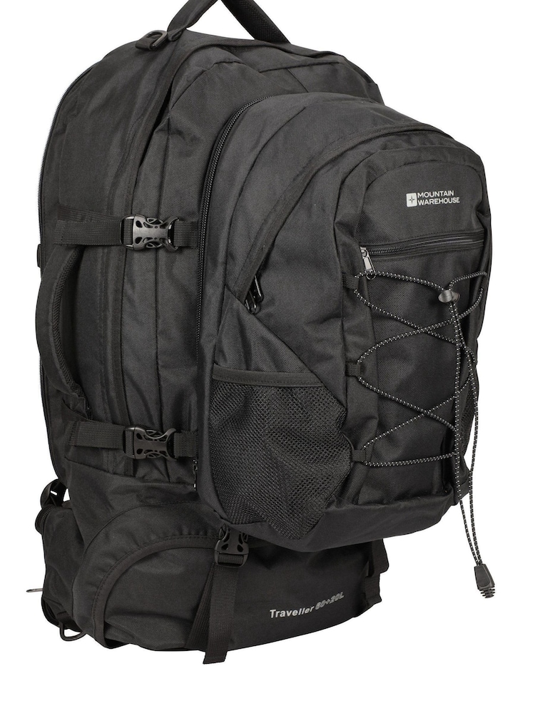 Mountain Warehouse Black Traveller 60 + 20 Litre Rucksack - Image 2 of 5