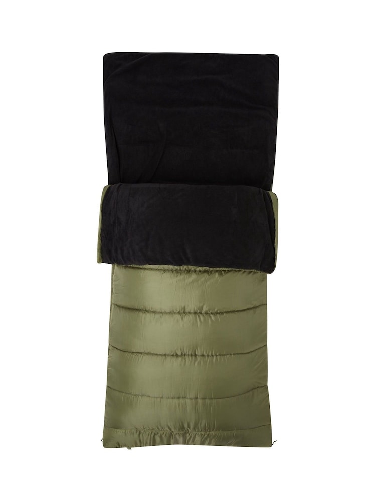 Mountain Warehouse Green Sutherland Fleece Lined Fishing Style Sleeping Bag - Image 2 of 3 Mountain Warehouse Green Sutherland Fleece Lined Fishing Style Sleeping Bag - Image 2 of 3
