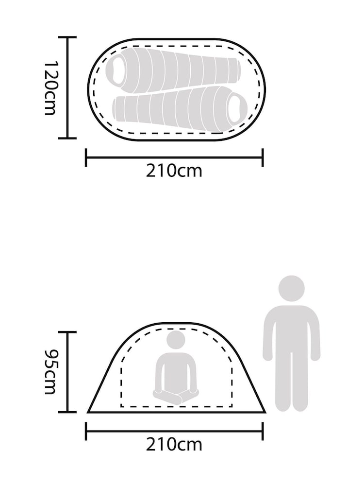 Mountain Warehouse Pop-Up Single Skin 2 Man Tent - Image 8 of 9