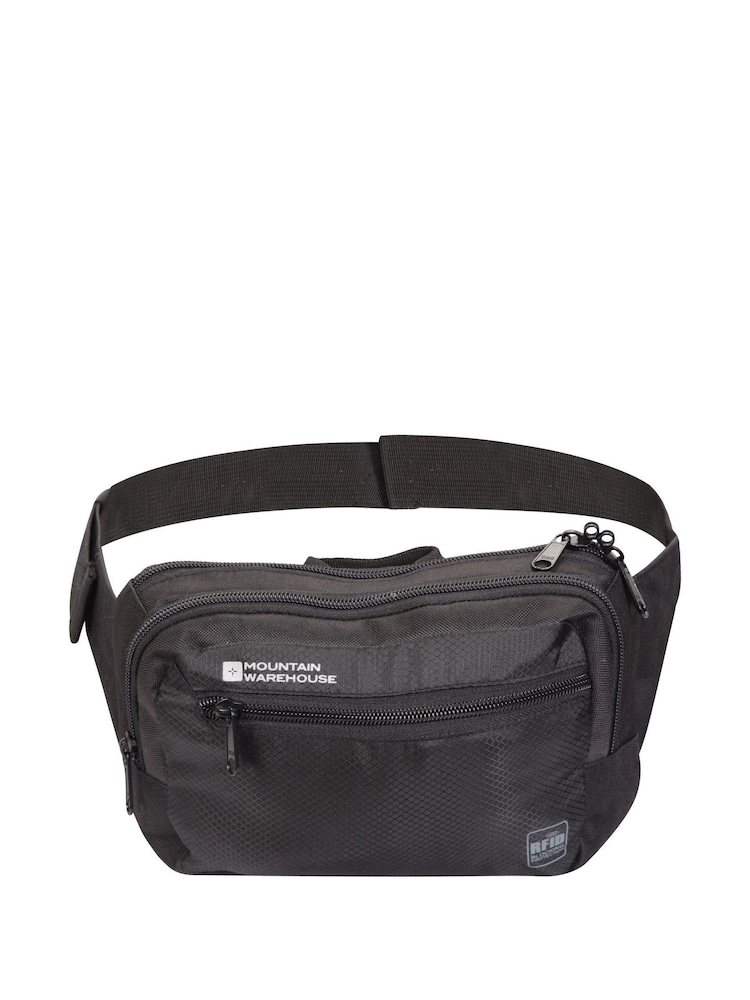 Mountain Warehouse Black RFID Travel Bum Bag - Image 1 of 5