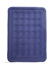 Mountain Warehouse Blue Double-Raised Air Bed with In-Built Pump - Image 1 of 5