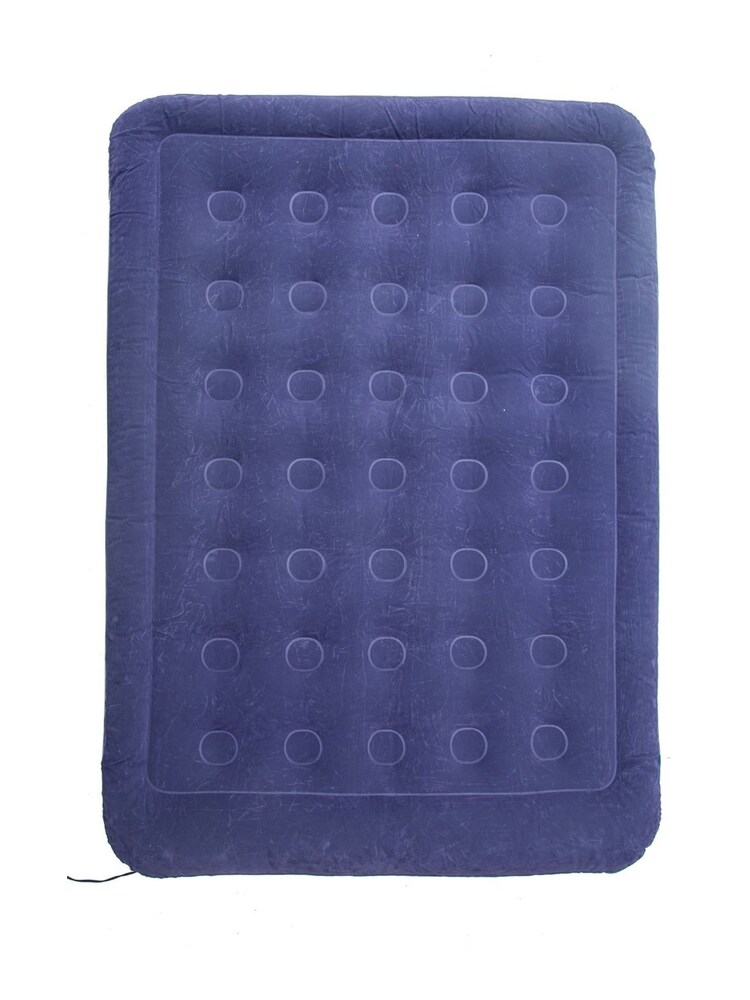 Mountain Warehouse Blue Double-Raised Air Bed with In-Built Pump - Image 1 of 5