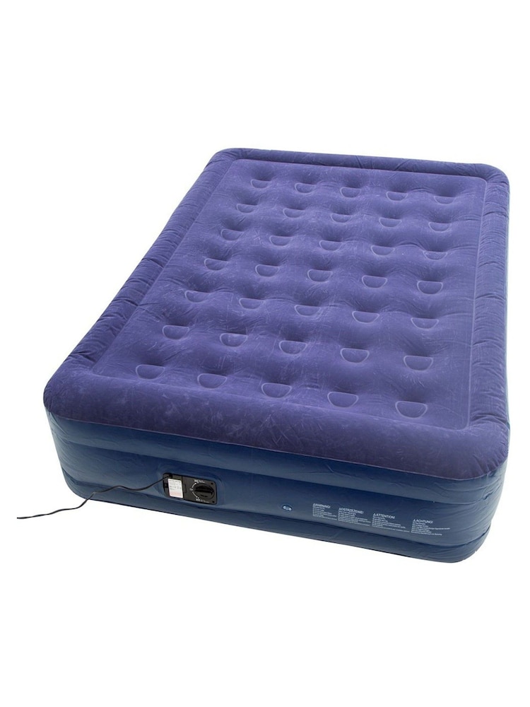 Mountain Warehouse Blue Double-Raised Air Bed with In-Built Pump - Image 2 of 5