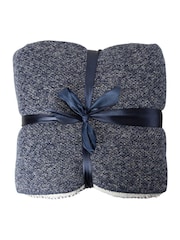 Mountain Warehouse Blue Double Fleece Melange Winter Blanket - Image 1 of 3