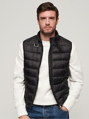 Superdry Black Lightweight Padded Gilet - Image 1 of 9