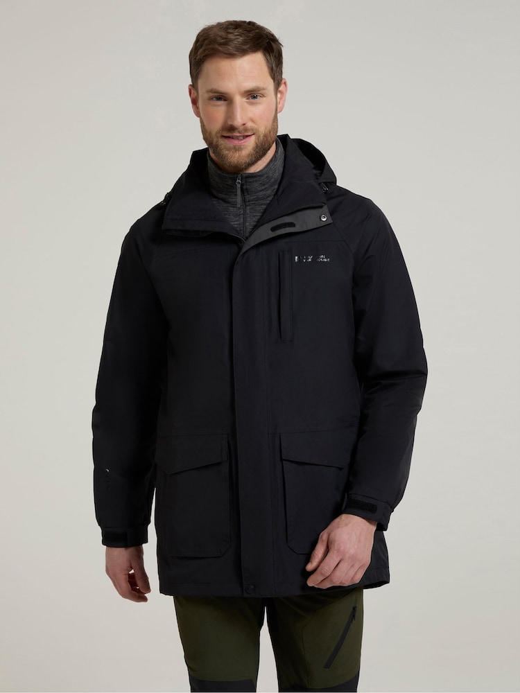 Mountain Warehouse Black Mens Glacier II Extreme Waterproof Long Jacket - Image 1 of 8