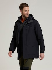 Mountain Warehouse Black Mens Glacier II Extreme Waterproof Long Jacket - Image 3 of 8
