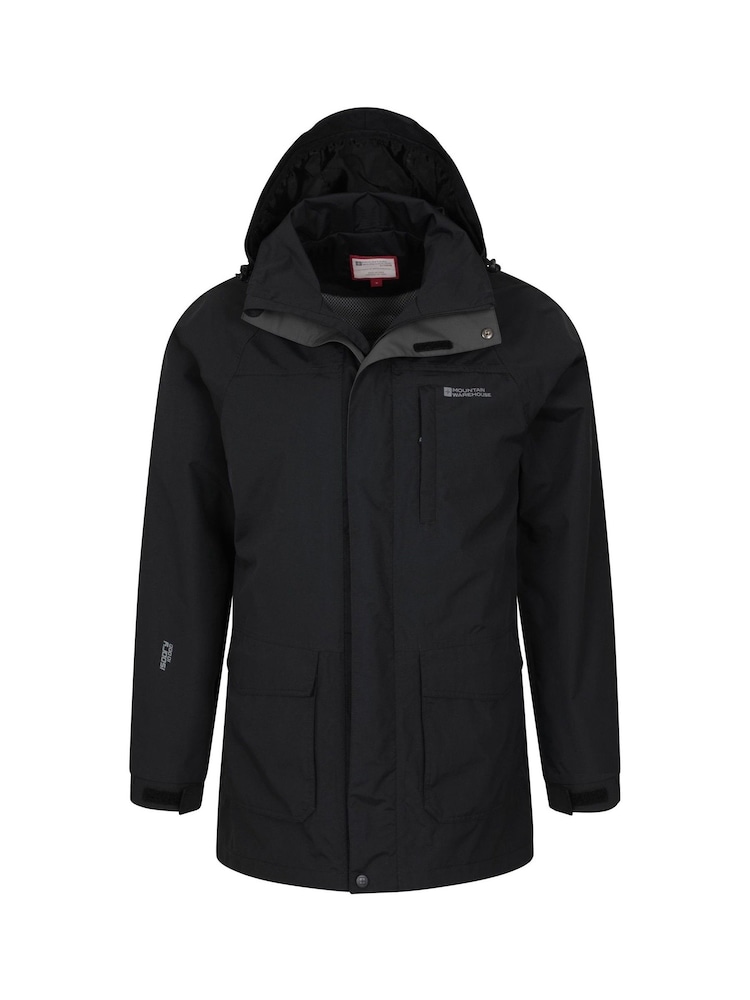 Mountain Warehouse Black Mens Glacier II Extreme Waterproof Long Jacket - Image 8 of 8