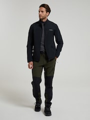 Mountain Warehouse Black Mens Grasmere Showerproof Softshell Jacket - Image 1 of 5