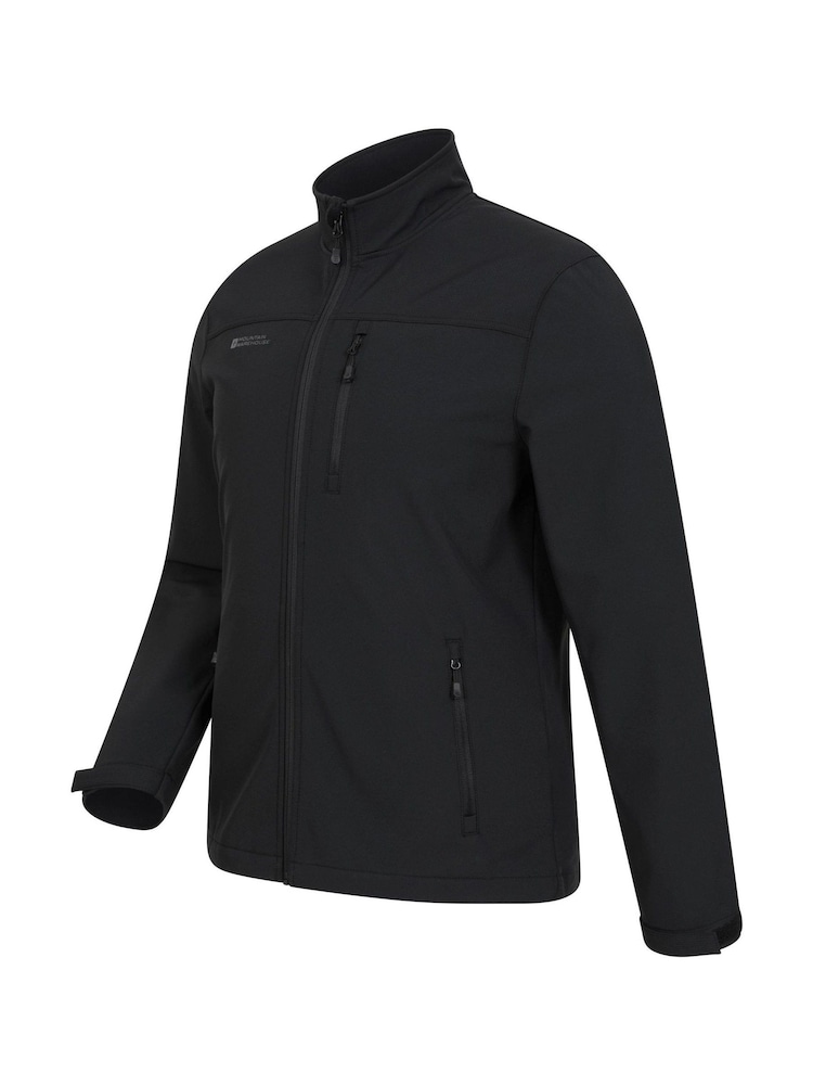 Mountain Warehouse Black Mens Grasmere Showerproof Softshell Jacket - Image 3 of 5
