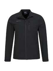 Mountain Warehouse Black Mens Grasmere Showerproof Softshell Jacket - Image 4 of 5