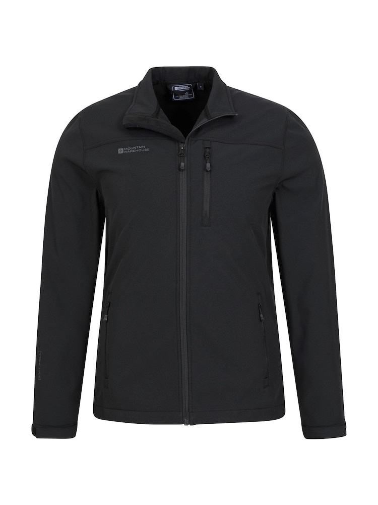 Mountain Warehouse Black Mens Grasmere Showerproof Softshell Jacket - Image 4 of 5